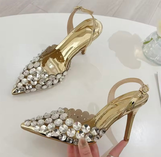 Pointed Toe Pumps – Kristal & Strass