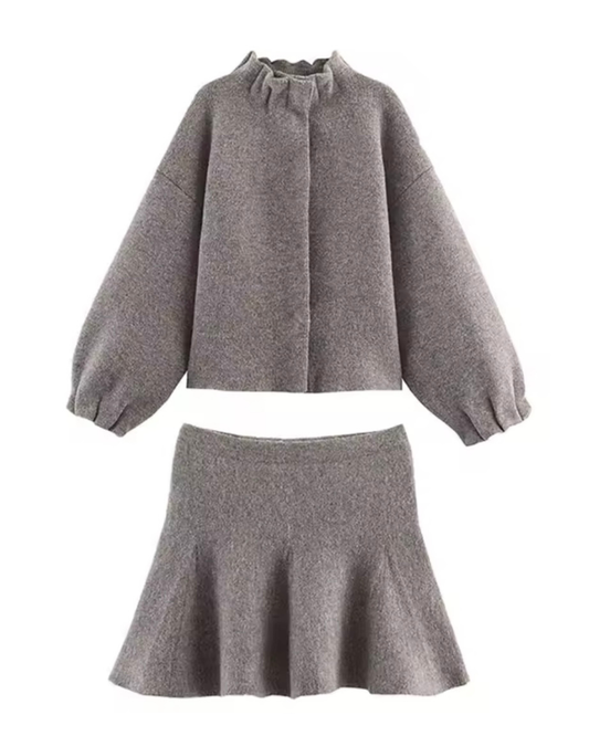 Flauschiges Rock-Set – Pullover & Rock