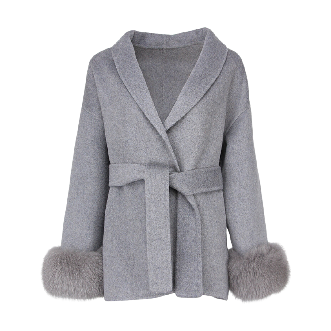 Wolljacke mit Kunstfell